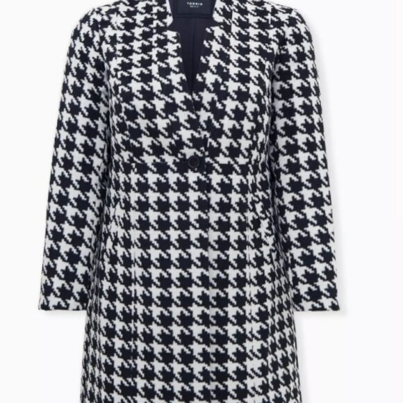 Plus Size Torrid Houndstooth Wool Jacket Size 6 (30) - Picture 4 of 9